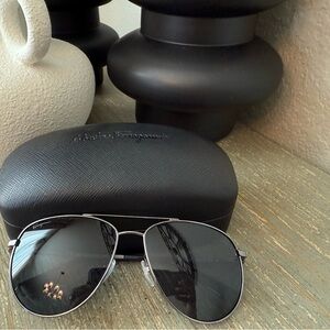 Salvatore Ferragamo Silver Aviator Sunglasses